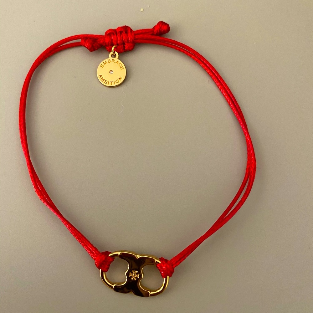 Tory Burch embrace ambition bracelet red gold